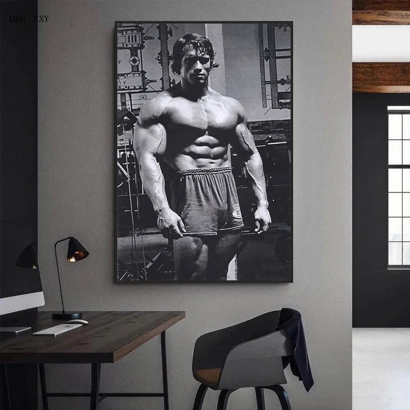 Arnold Schwarzenegger Fitness Motivational Wall Art Canvas